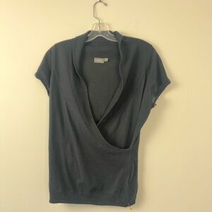Women's Chic Black Knit Top with Draped Surplice neckline - Mexx - Size L